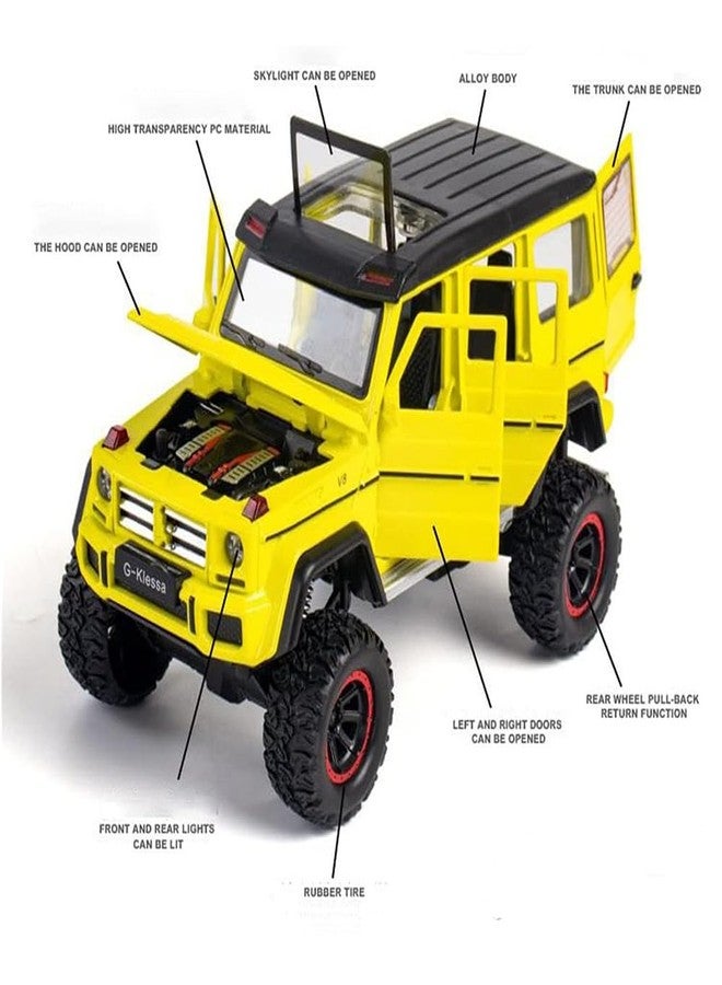 سيارة AMG 4X4 من Coelon Exclusive Alloy بمقياس 1:32 مصنوعة من المعدن المصبوب، نموذج سيارة لعبة، تعمل بالسحب للخلف مع أبواب قابلة للفتح وإضاءة، ألعاب سيارات للأطفال - Image 3